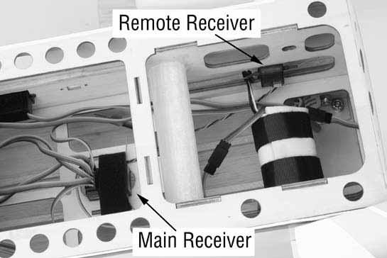 Install the main receiver using the same method you would use to install a conventional receiver in your aircraft.