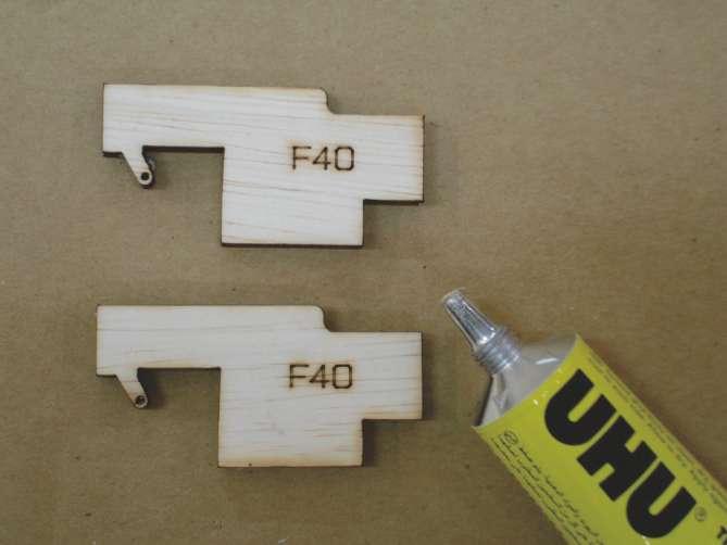 Close view of the small recess marking on the F6 and F16.