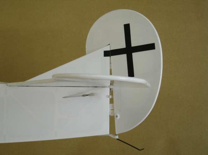 Drop some instant glue to secure the rudder hinges into the vertical and fuselage.