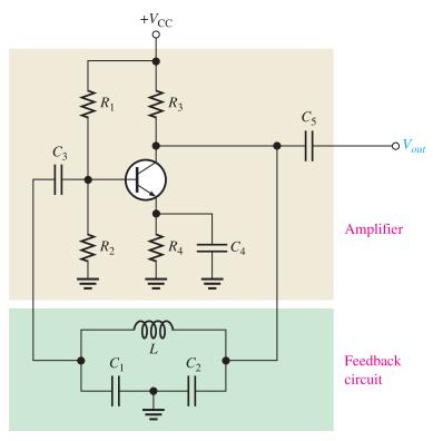 Colpitts Oscillator LC feedback elements are normally used in oscillators that require higher frequencies of oscillation.