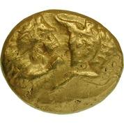 Kingdom of Lydia, Croesus (560?-546 BC), Heavy Stater Heavy Gold Stater Year of Issue: -561 Weight (g): 10.46 Diameter (mm): 17.0 Gold Croesus was the last king of Lydia.