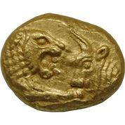 Kingdom of Lydia, Croesus (560?-546 BC), Light Trite (1/3 Stater), c. 546 BC Hekte (1/6 Stater) Year of Issue: -561 Weight (g): 2.68 Diameter (mm): 10.
