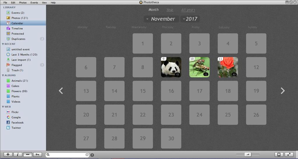 Timeline View: Timeline lets you view photos in grid but for that you have to select specific time bar from time frame. 5.