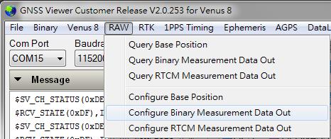 Base Stream Format After configuring NS HP to RTK base mode, the default base stream outputs are packaged in SkyTraq RAW measurement protocol.