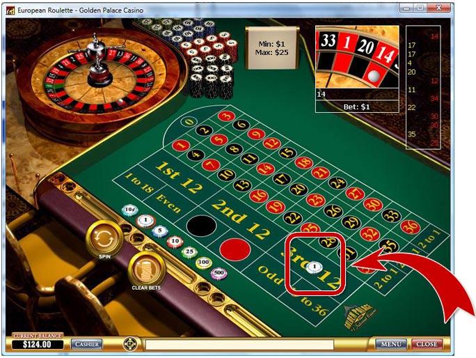 Note - You can see the previous 13 roles in the top right hand corner of the roulette table - if you look at the screen shot below you can see that the last 5 roles were 20, 4, 17, 17 and 14 - you
