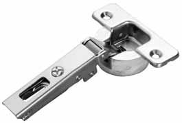 integrated soft-close hinges 105 DEGREE SHALLOW CUP INTEGRATED SOFT-CLOSE HINGE Full Overlay, 1/2 Overlay & Half Overlay Silentia Series 100 shallow cup hinges with integrated soft-close feature are