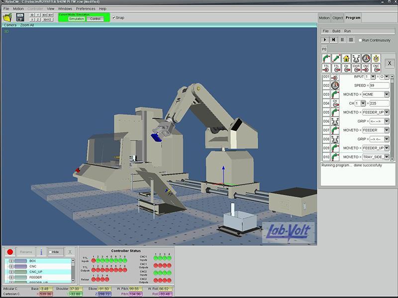 RoboCIM 5250 Software (Domestic Market) - 1 User (Optional) 5251-00 The RoboCIM 5250 Software is used to simulate and control the operation of the Servo Robot System, 5250, and optional external
