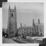 -- 1 photograph (tiff) : b&w Item is a digital image of a photograph of University College at the University of Toronto. The original photograph is believed to date from between 1942 and 1948.