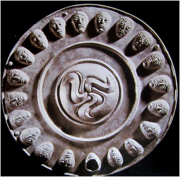 Common to many Indo-European cultures, the triskelion, like the tetraskelion (swastika), is one of the most distinctive and common motifs in Iron Age Celtic art,
