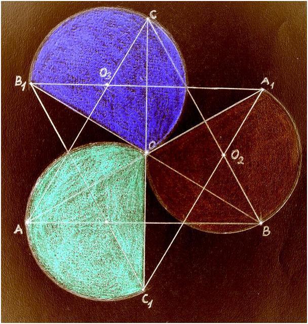 In fact, from a geometric perspective the basic construction of the triskele derives from a regular hexagram, a form which plays an important role in the compositional structure of Celtic images