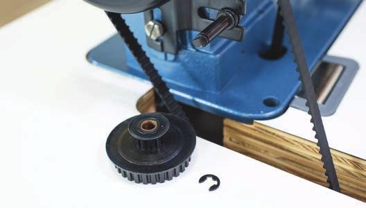 Note: If your machine has a metal idler pulley (B), you'll need to replace it with the new elrin idler pulley provided.