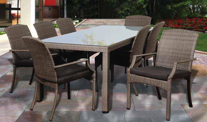SYNTHETIC WICKER WITH ALUMINUM FRAME AVAILABLE PATTERNS AVAILABLE FABRICS AVAILABLE PATTERNS AVAILABLE