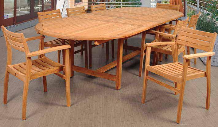 DIAN DELUXE DOUBLE LEAF EXTENDABLE OVAL TABLE WITH 8