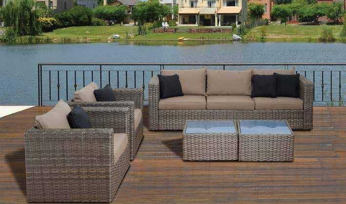 MUSTANG 5 PIECE CONVERSATION SET. SYNTHETIC WICKER WITH ALUMINUM FRAME.
