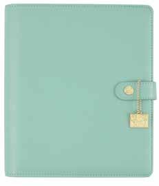 A5 PLANNERS - High quality simulated leather 8x9.5" planner with gold hardware, 5 interior pockets, 2 side pockets, elastic pen loop, and metal charm.