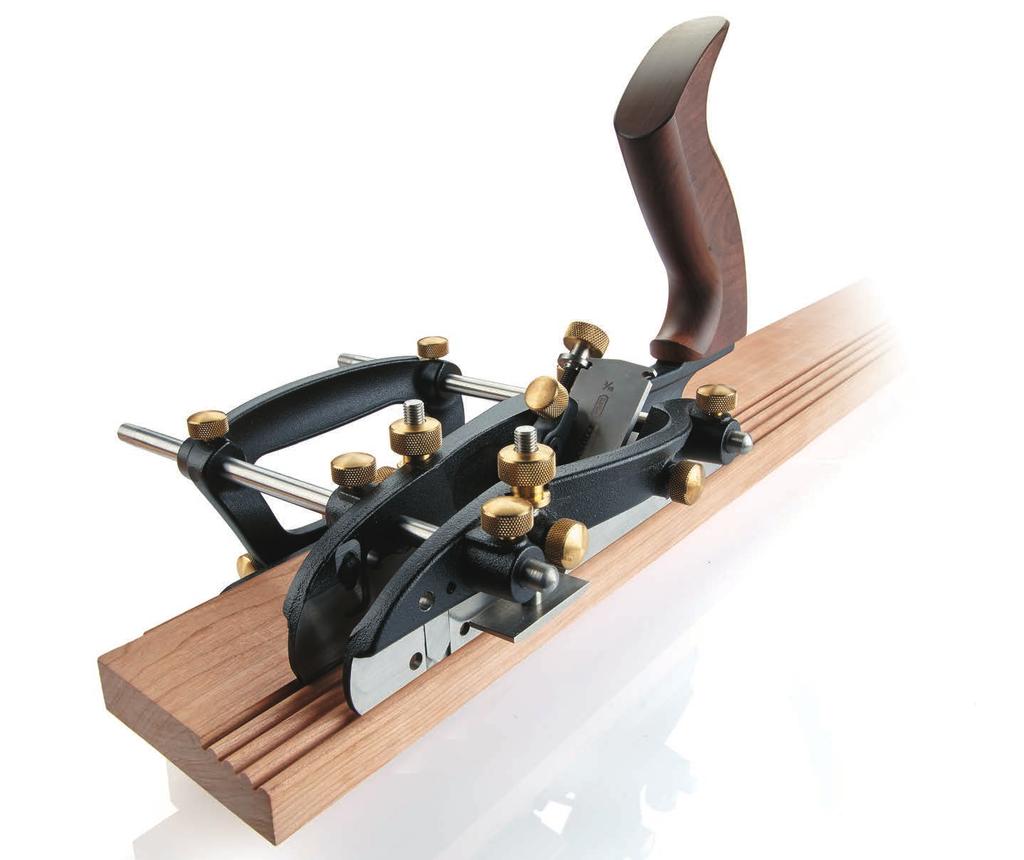 When using narrow blades, the sliding section is removed, essentially converting the combination plane into a small plow plane.