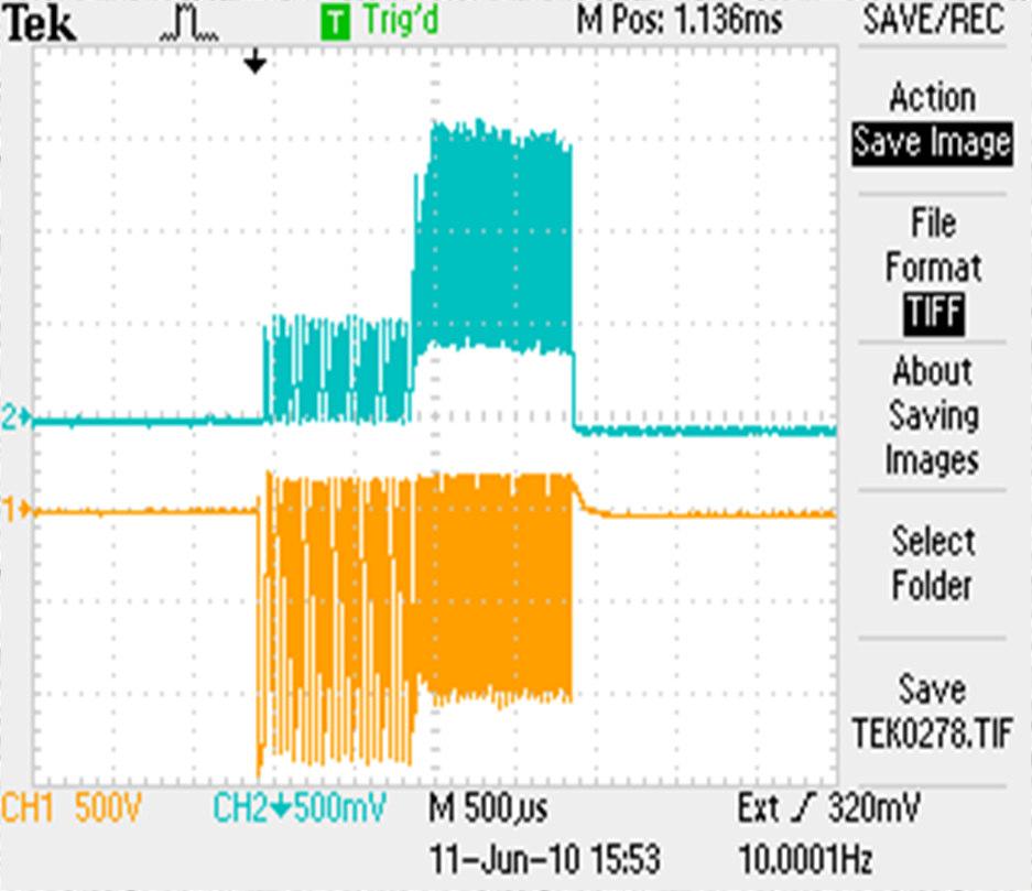 Voltage and Current Waveforms for Cu Discharge (1)