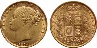 $800-1,200 58 58 AUSTRALIA, VICTORIA, SHIELD SOVEREIGN, 1878-S, MS62 PCGS Sydney Mint, KM-6, S-3854.