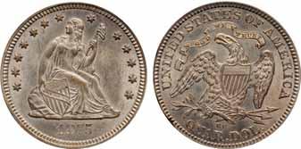 What few Mint State coins have survived typically display nice satiny or frosty luster, and they warrant a Rarity-5+ rating from Larry Briggs in his 1991 book The Comprehensive Encyclopedia of United