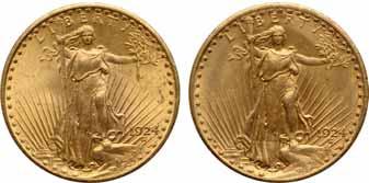 (PCGS 9177) $1,300-1,400 200 200 1922 $20 MS63 PCGS Rich golden color.