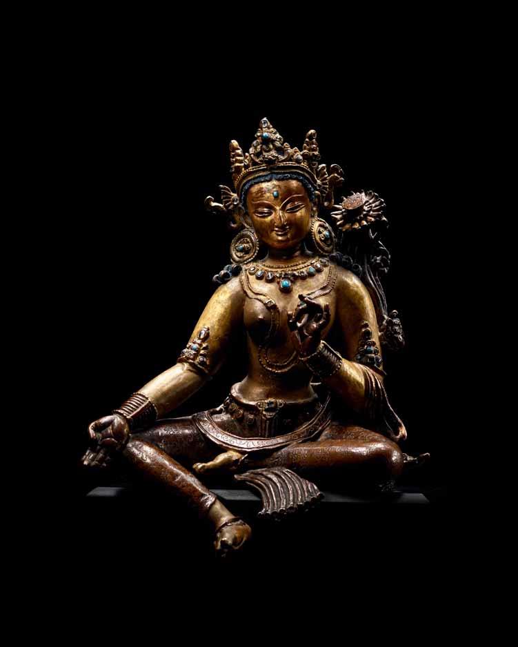 A PRIVATE EUROPEAN COLLECTION OF INDIAN, HIMALAYAN & SOUTHEAST ASIAN ART Tuesday 13 March 2018 New York A GILT COPPER FIGURE OF SYAMATARA NEPAL, 14TH CENTURY 8 1/4 in.
