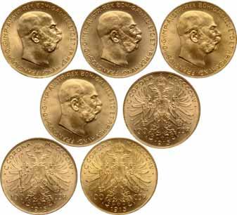 6 6 AUSTRIA, 100 CORONAS, 1915 (7) All as issued and fully lustrous.