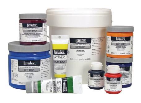 Liquitex Acrylic Ranges Soft Body Creamy and smooth consistency Even levelling retaining little or no brush marks Ideal for flat, large area coverage