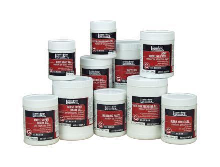 Liquitex Acrylic Mediums Ranges Gel Mediums - Paint Add body Increase open time Hold brush or knife marks Flexible