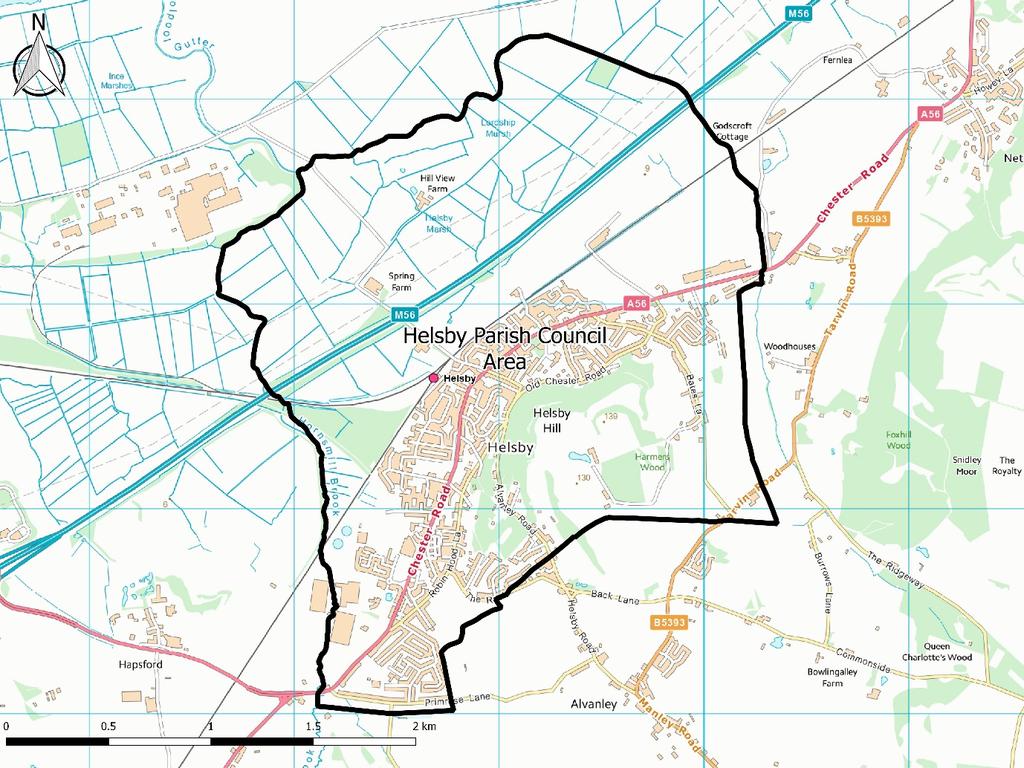 Background to Survey The area surveyed was a sample of 1,200 households in Helsby Parish Council area within the boundary shown in the map below.