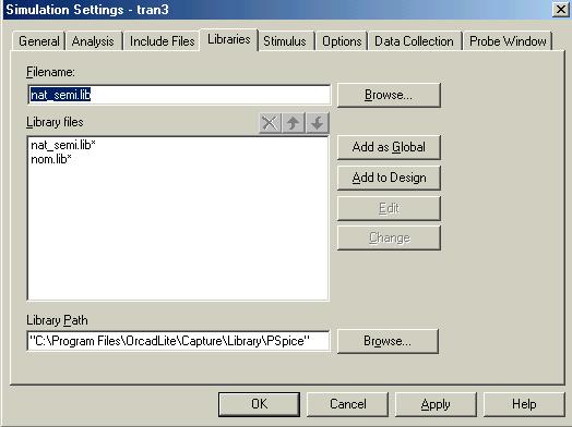 Figure 4.1: Adding a library 4.2 Creating Symbol Parts file from a Model file In many cases you may have the models of devices available but not the Part Symbol that is used in PSpice Capture.