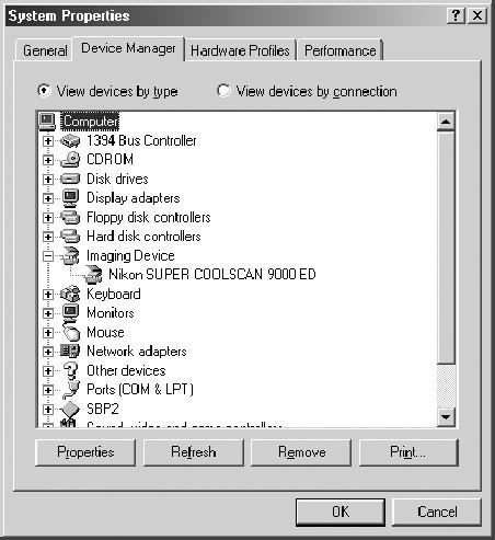 Check that the device drivers are correctly installed.