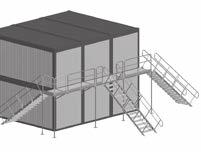 sandwich panels, along with canopies above the landings and stair flights.