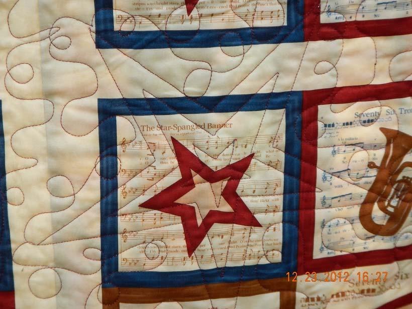 And a closeup of her quilting: