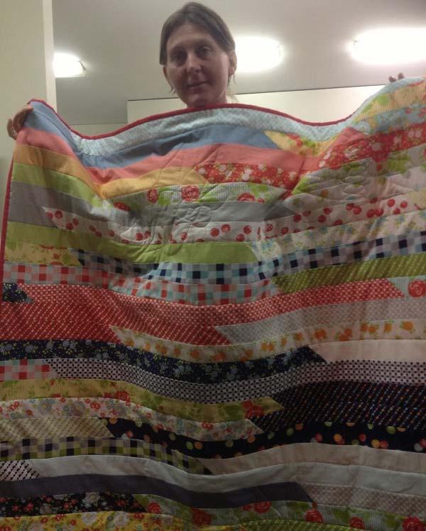 Kimberley writes: My name is Kimberley and I live in the outback in South Australia, Australia. This is my first quilt I have made.