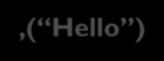 to print the text Hello the