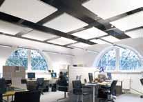 Geometrically different ten regular shapes Ecophon Solo Regular introduces 10 geometric shapes. These come in various sizes and can be combined to create striking ceiling installations.