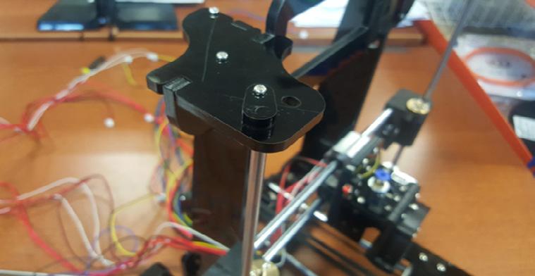Printed Part and to the hole on the acrylic plate on the Stepper