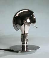 Light bulb: 60 W - E 27 Measurement (cm): L. 15 - H. 22, gold Measurement (cm): H. 44 - ø 21 Volume (mc): 0,07 Weight (kg): 2 chrom Art. 2062/3 C. J.