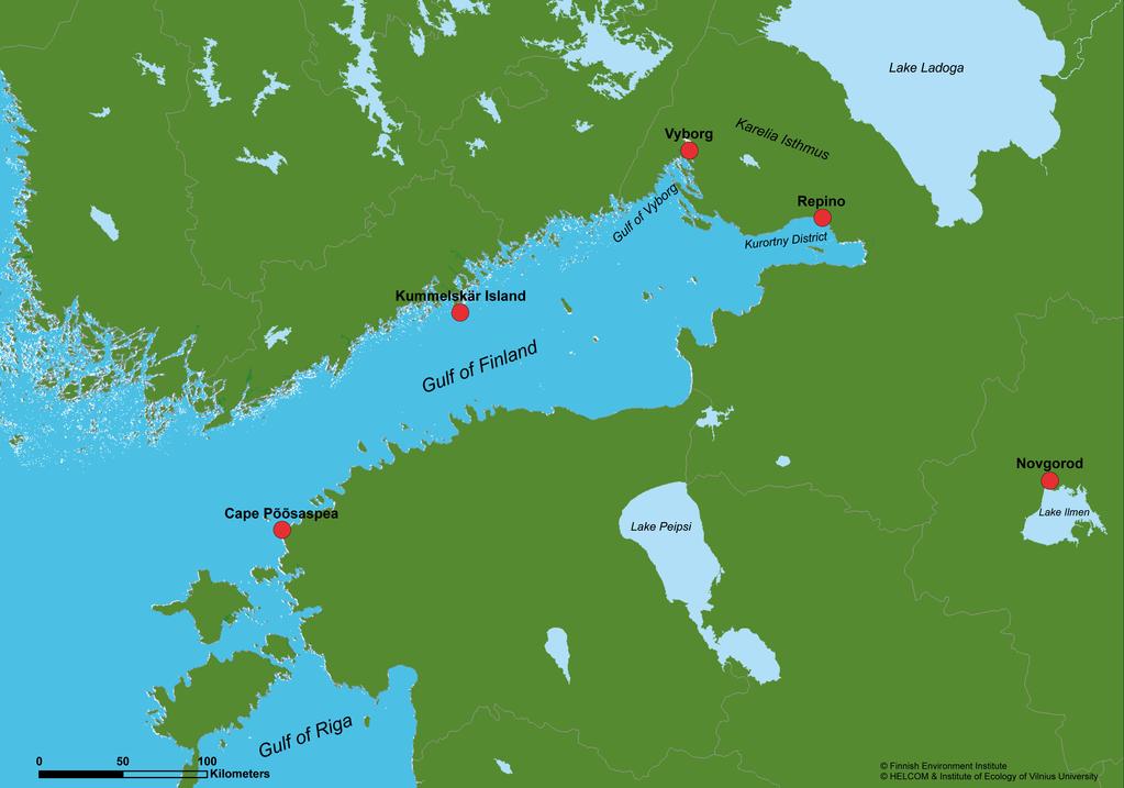Figure 1. The Eastern Baltic. Many species of waterfowl avoid crossing wide expanses of land for as long as possible during their migration.