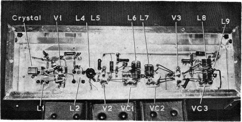 Volume XXXII THE SHORT WAVE MAGAZINE 75 Under -chassis layout for the Drive Unit -compare Fig. 1. strongly recommended that a good passband filter be used at the output of the prime mover.