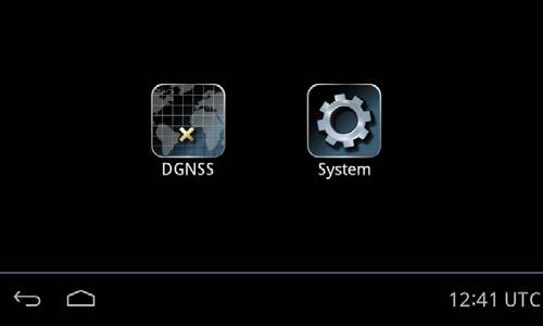 Chapter 2: Operation Startup screen The Control Panel is a multipurpose touch display on which the DGNSS or GNSS application has been installed during the installation of the GNSS/DGNSS Receiver.