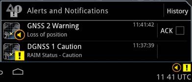 Alerts and notifications in a multiple-receiver system Alerts and notifications are reported by icons in the bottom bar of the Control Panel, like in a