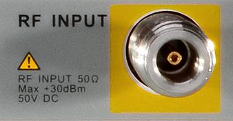 RF input port does not contain more than 50 Volts DC.