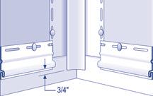 Optional method to determining the position of the starter trim in new construction and some residing applications: Measure down from the soffit at one corner of the house to the top of the