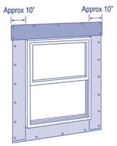 For windows with nailing flanges, the sealant should be applied to the nailing flange in a manner that covers the nails and nail slots (figure E).