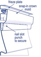 Allow 1/4 between adjoining frieze plates. Using a nail slot punch, create nail slots every 12-16 in the top panel of siding and secure normally.