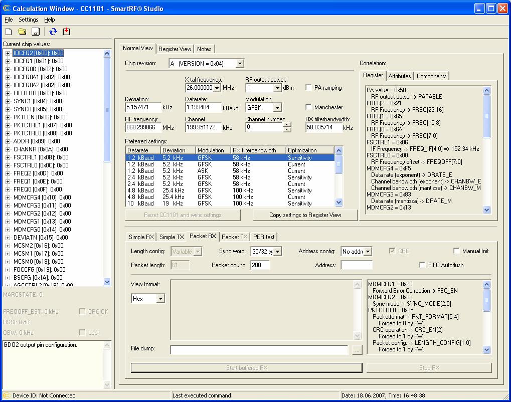9 Configuration Software CC1101 can be configured using the SmartRF Studio software [7].
