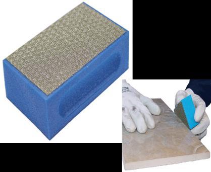 Pads for smoothing and finishing corners and cut edges of tiles. Can be used wet or dry.
