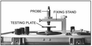 The calibration of Proximity Transducer Systems 1 Fix the testing plate, Probe fixing stand and Probe on the