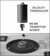 The calibration of velocity transducer 1 Fix M5-M8 or M5-M10